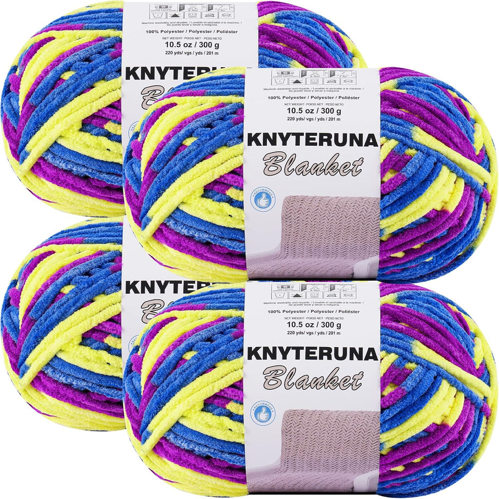 #6 Super Bulky Blanket Yarn for Crocheting - 4 Skeins