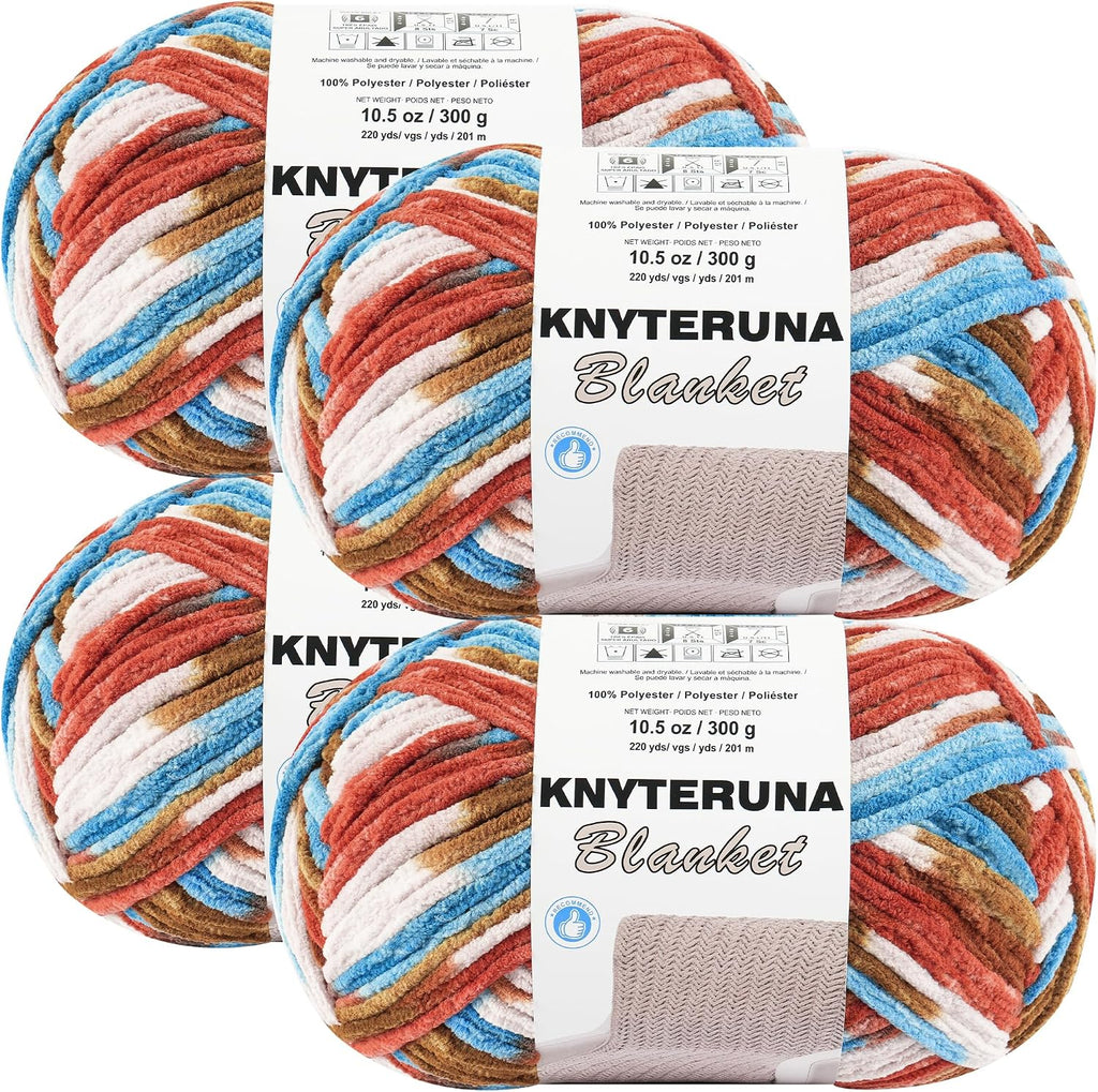#6 Super Bulky Blanket Yarn for Crocheting - 4 Skeins