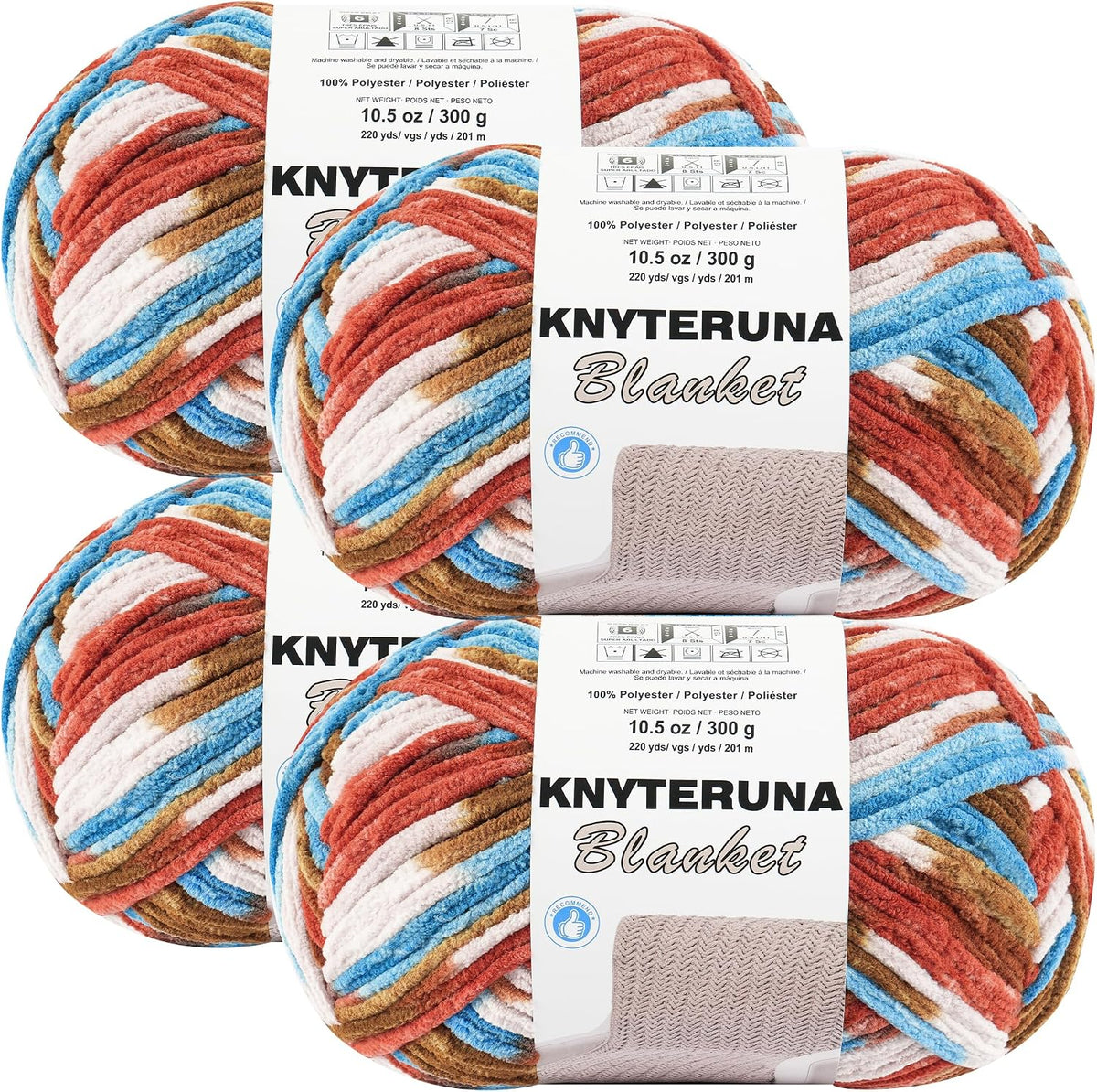 #6 Super Bulky Blanket Yarn for Crocheting - 4 Skeins