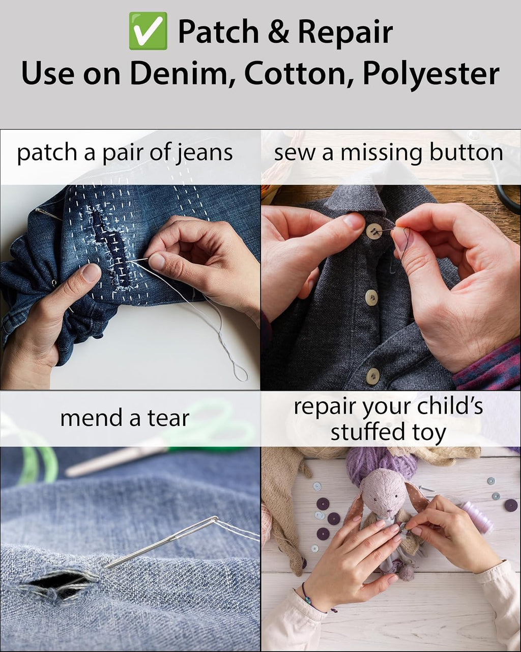 Vellostar Mini Hand Sewing Kit for Adults, Small Travel Case, 18