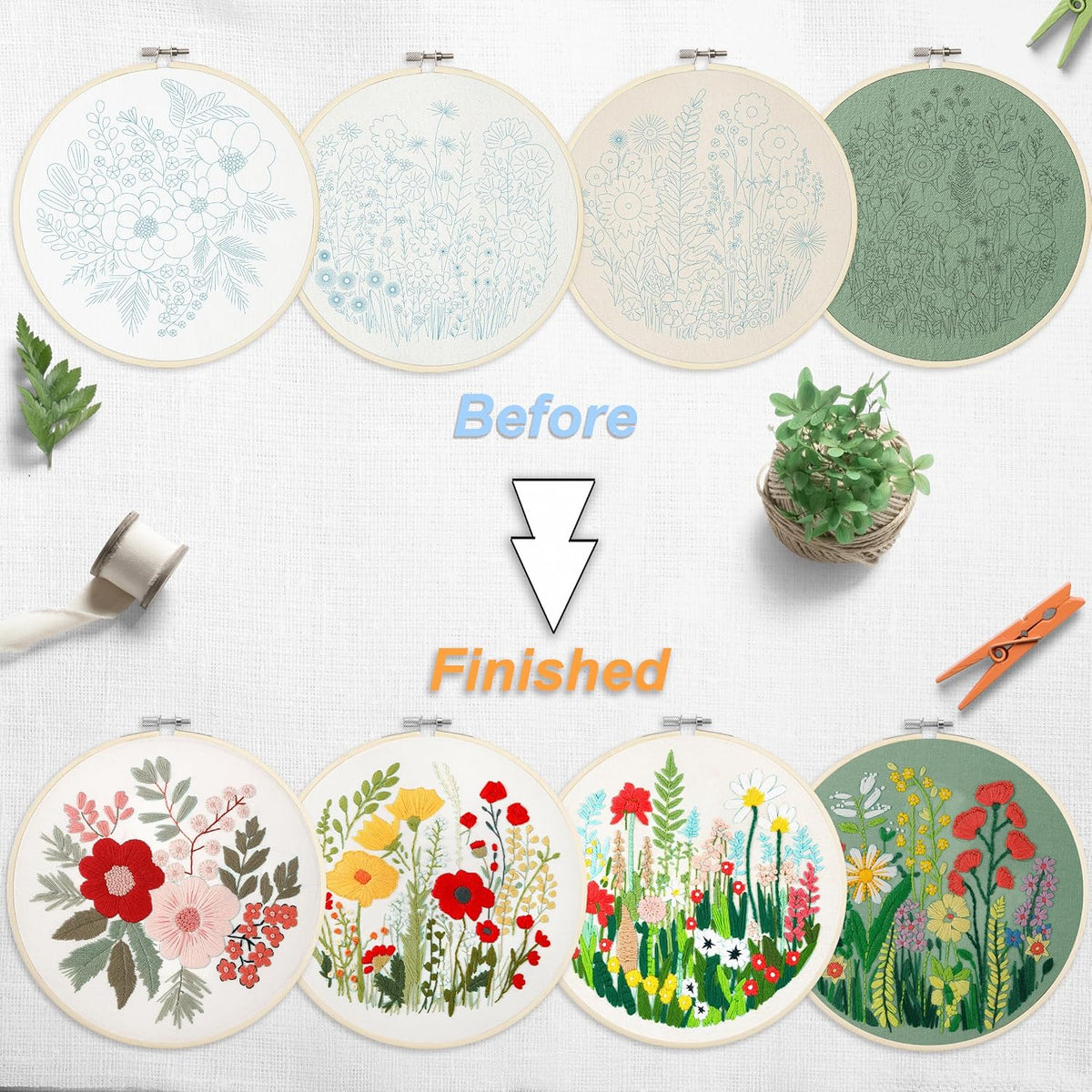 Bonroy Embroidery Kit for Beginners with Instructions,Cross Stitch