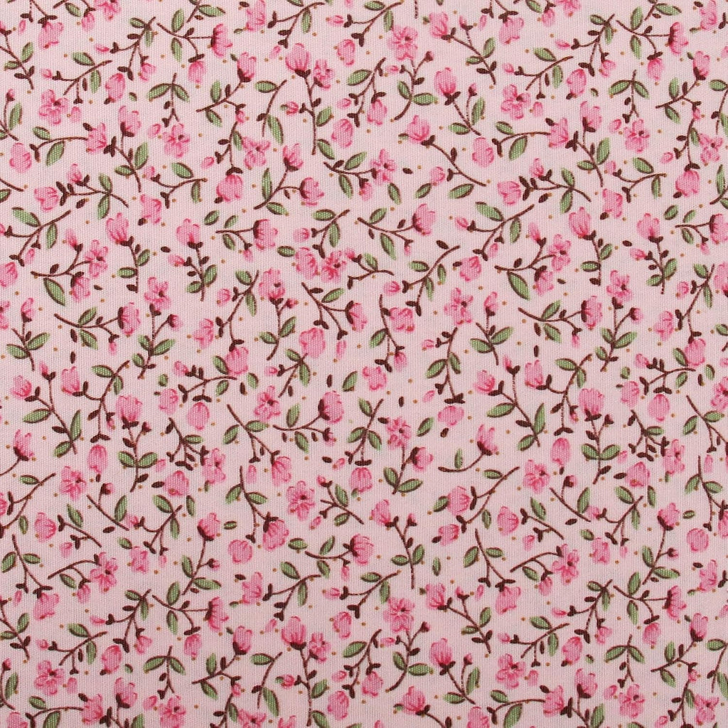 Threadart Sevenberry Pink Rosebud Cotton Quilting Fabric - By the Yard