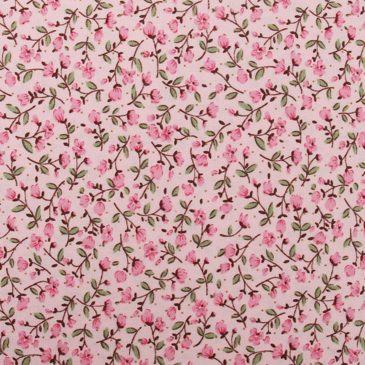 Threadart Sevenberry Pink Rosebud Cotton Quilting Fabric - By the Yard