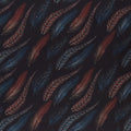 Mook Fabrics Feathered Fusion Cotton Fabric, Blue/Orange Cut by The