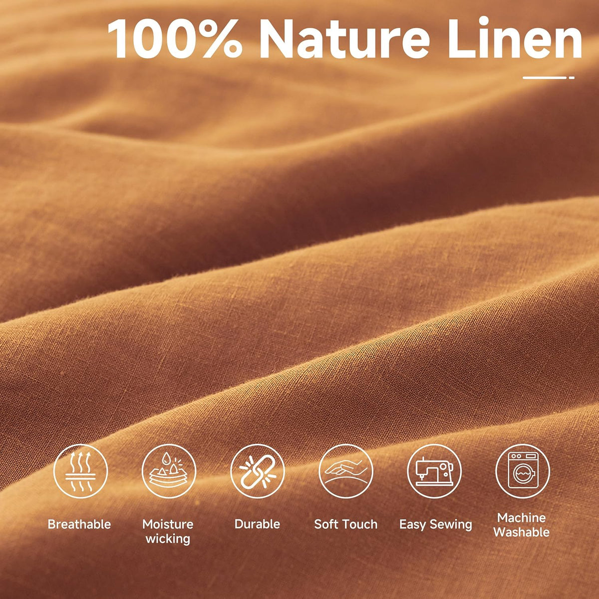 Simple&Opulence 100% Nature Pure Linen Fabric 78 Inch by The Yard
