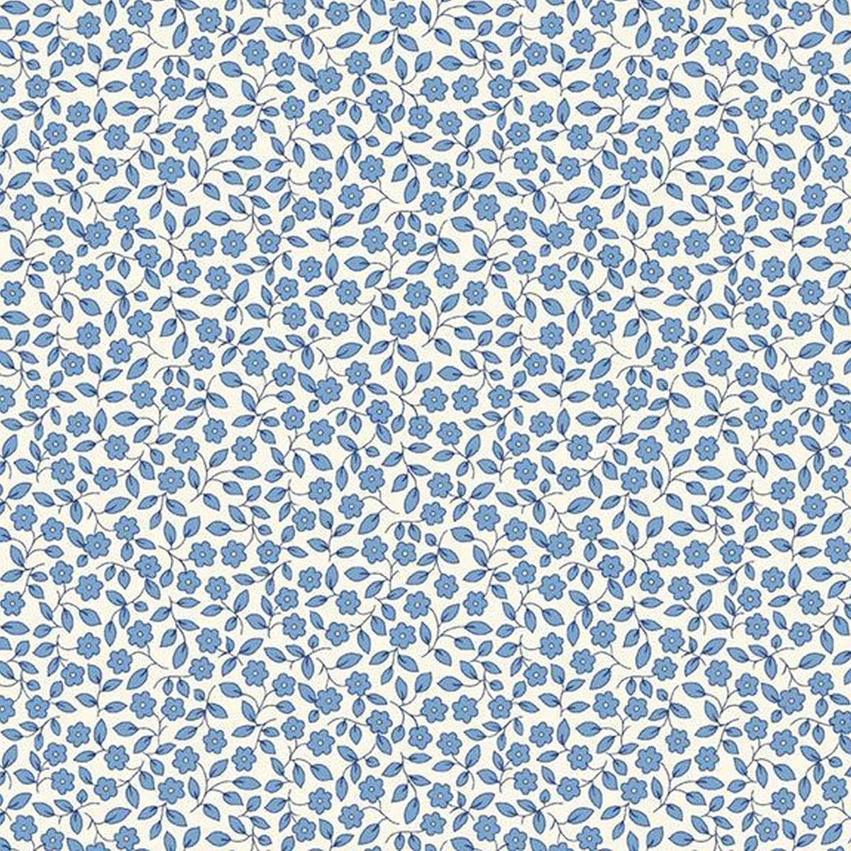 Aunt Grace Goes Scrappy Viney Floral R351029D Blue by Judie Rothermel