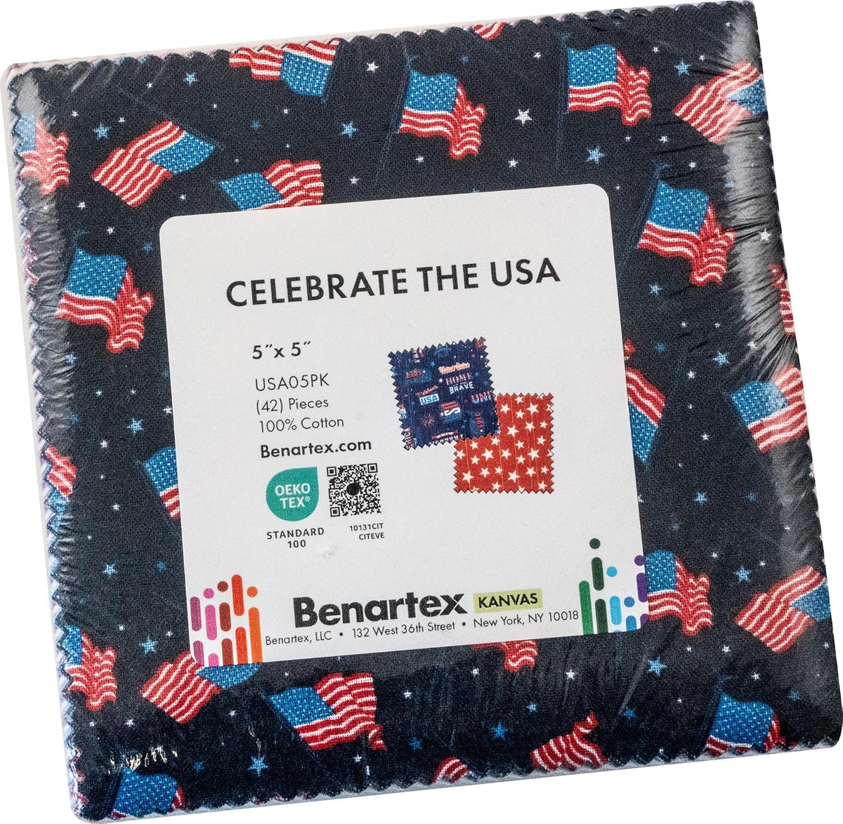 Kanvas Studio Celebrate the USA 5X5 Pack 42 5-inch Squares Charm Pack