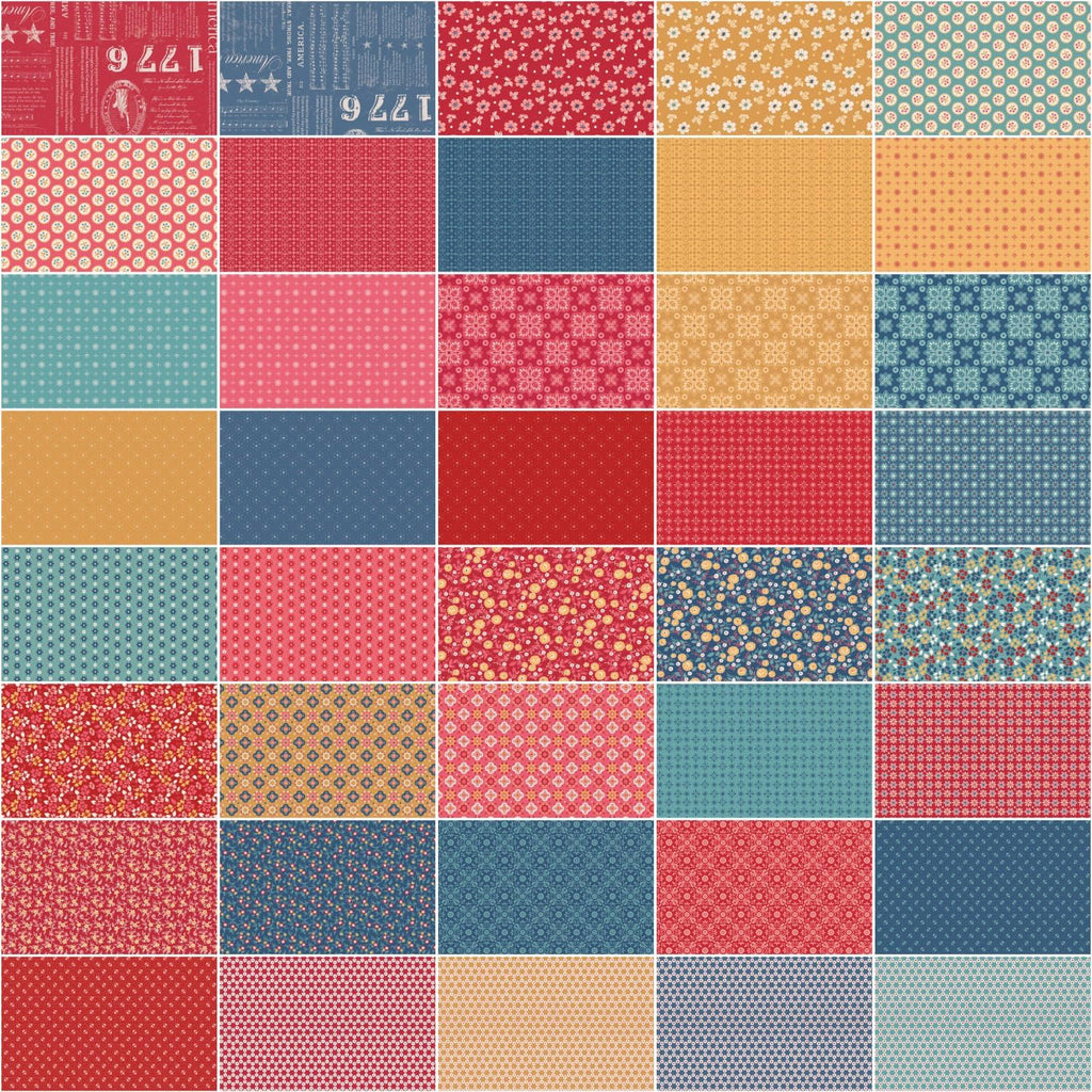 Lori Holt Americana Rolie Polie 40 2.5-inch Strips Jelly Roll Riley