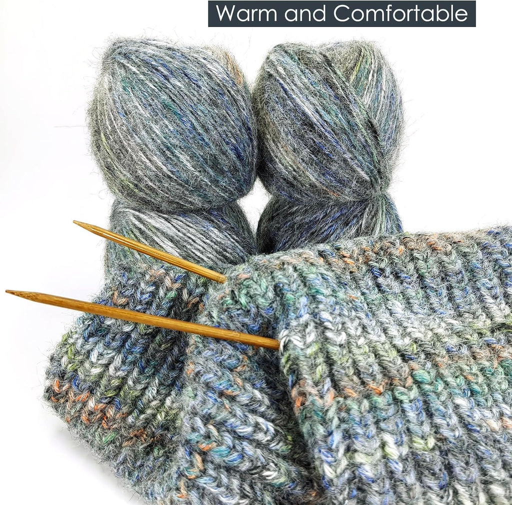 Luxury Variegated Wool Blended Yarn, 60% Polyester 20% Acrylic 10%