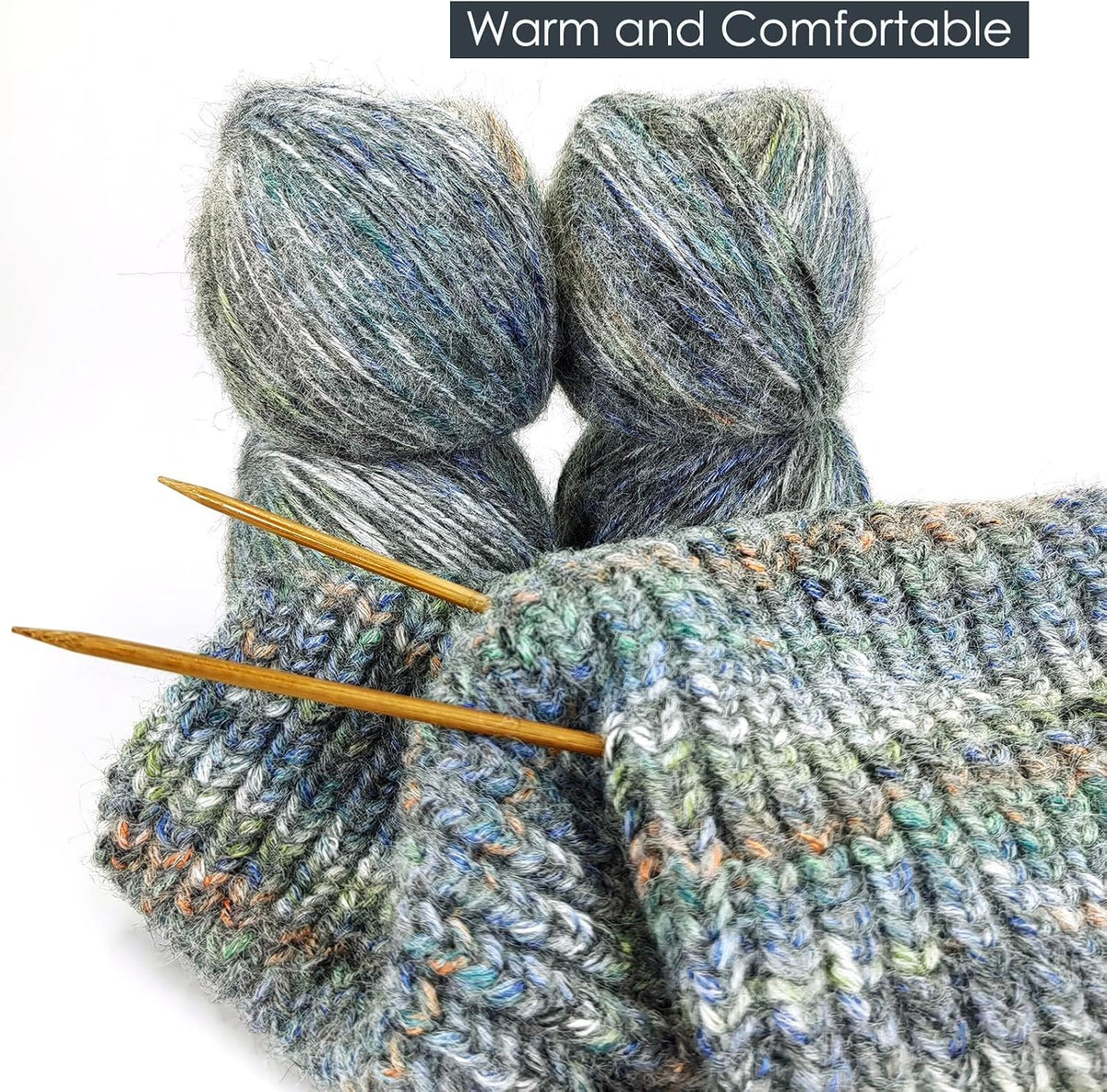 Luxury Variegated Wool Blended Yarn, 60% Polyester 20% Acrylic 10%