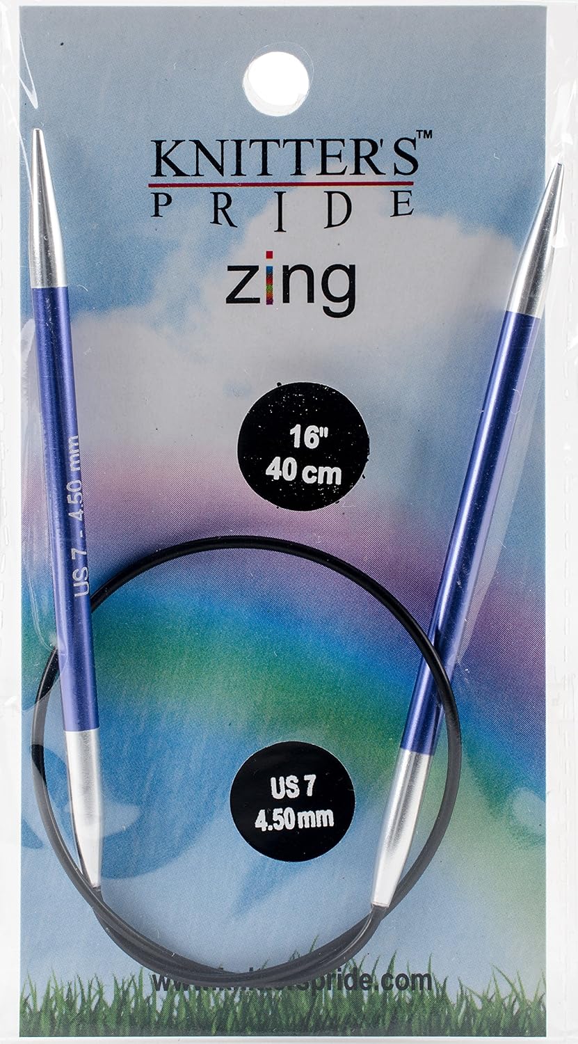 Knitter's Pride KP140070 Zing Fixed Circular Needles 16"-Size 7/4.5mm
