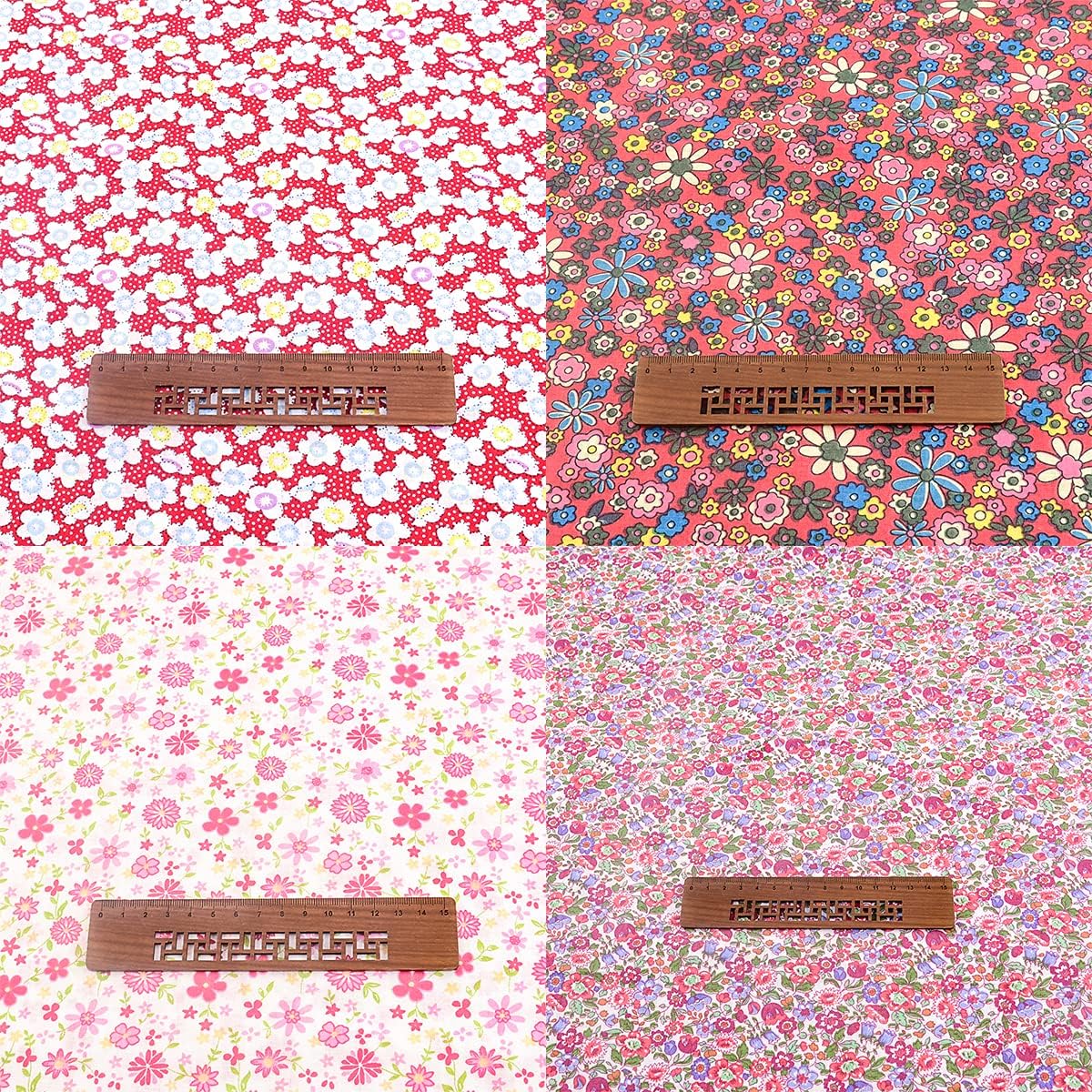 100% Cotton Fabric Squares for Sewing & Quilting - Floral DIY