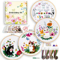 4-Piece Cat Embroidery Kit for Beginners, Needle Point Kit Adults