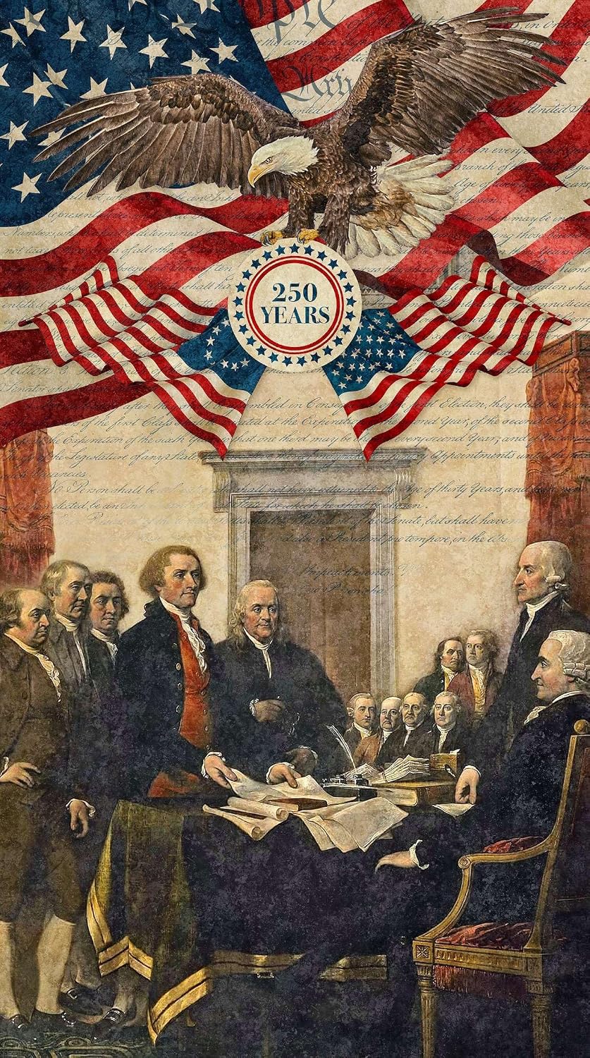 Patriotic, 24-inch Fabric Panel, Historic, Stonehenge, America 250