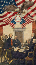 Patriotic, 24-inch Fabric Panel, Historic, Stonehenge, America 250
