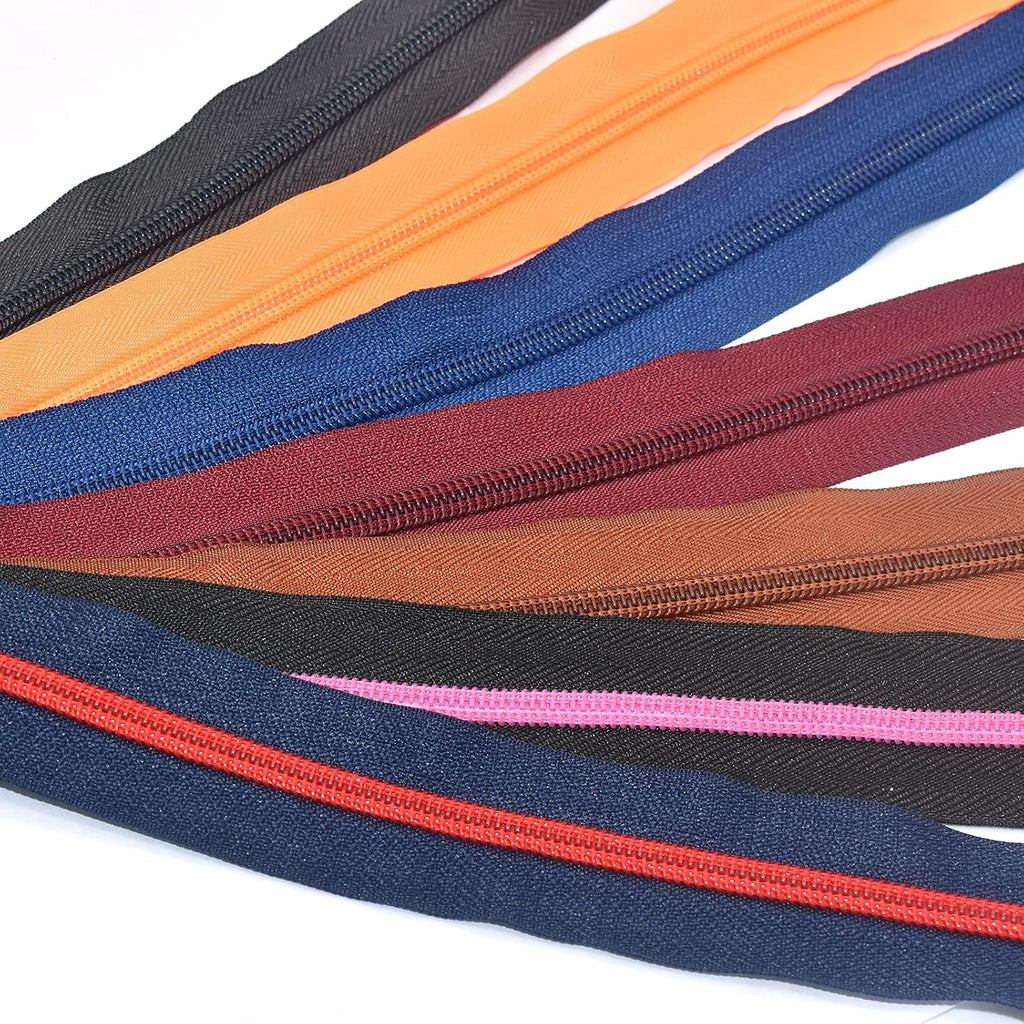 Colorful Zipper Tape - Mixed Nylon Coil Zippers Bulk #5 Sewing Zippers