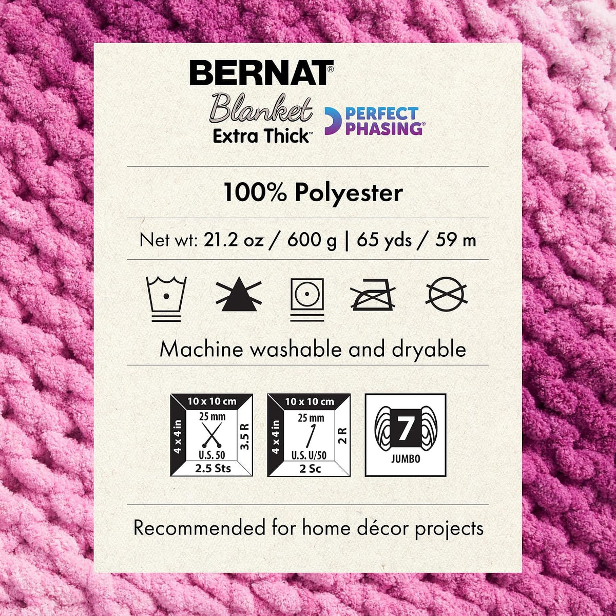 Bernat Blanket Extra Thick Perfect Phasing Chunky Yarn, Coal
