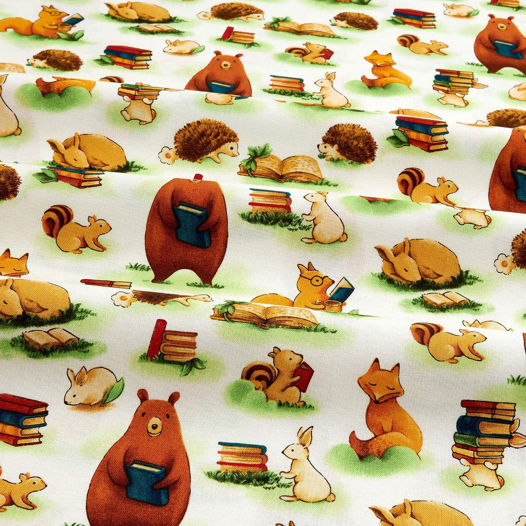 Paintbrush Studios Forest Fables Animals & Books White, Quilting