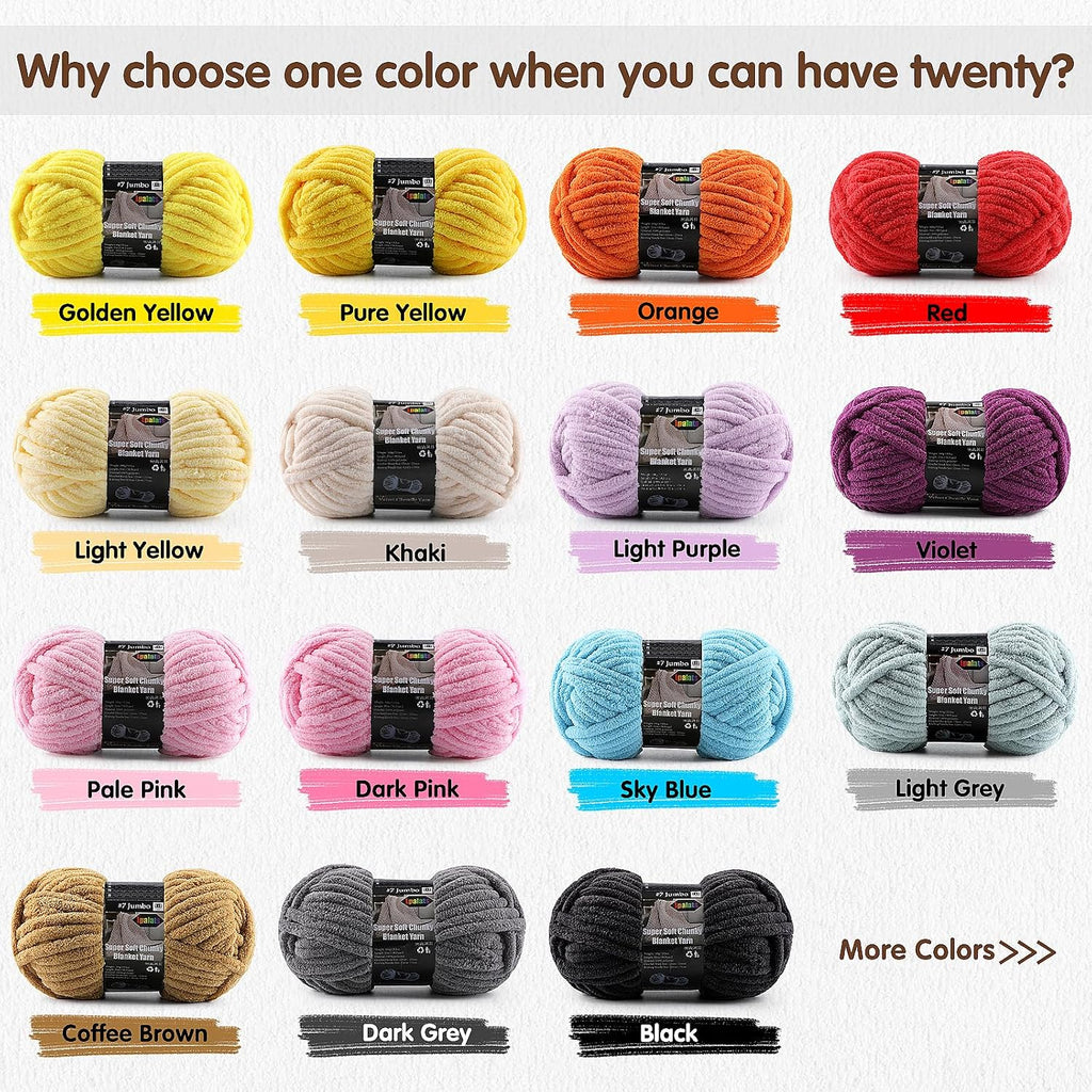 4-Pack Chunky Yarn for Crocheting Blankets & Big Projects