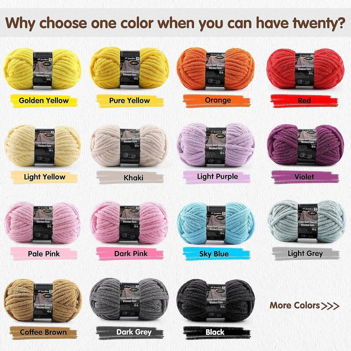 4-Pack Chunky Yarn for Crocheting Blankets & Big Projects