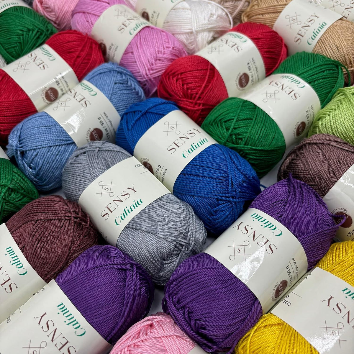 S Sensy Calinia-Mercerized Giza Cotton Amigurumi Yarn 5 Pack Gray