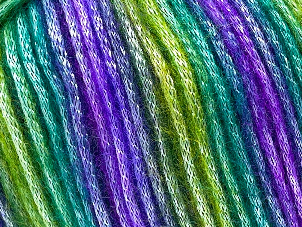 Lilac, Green Shades, Purple, Teal Picasso Fuzzy with Subtle Sheen