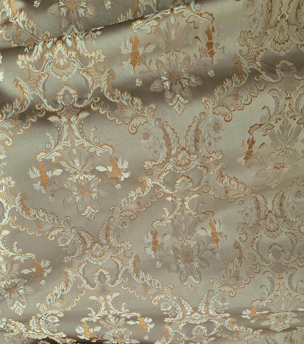 Vintage Damask Upholstery Fabric, Floral Pattern, Traditional