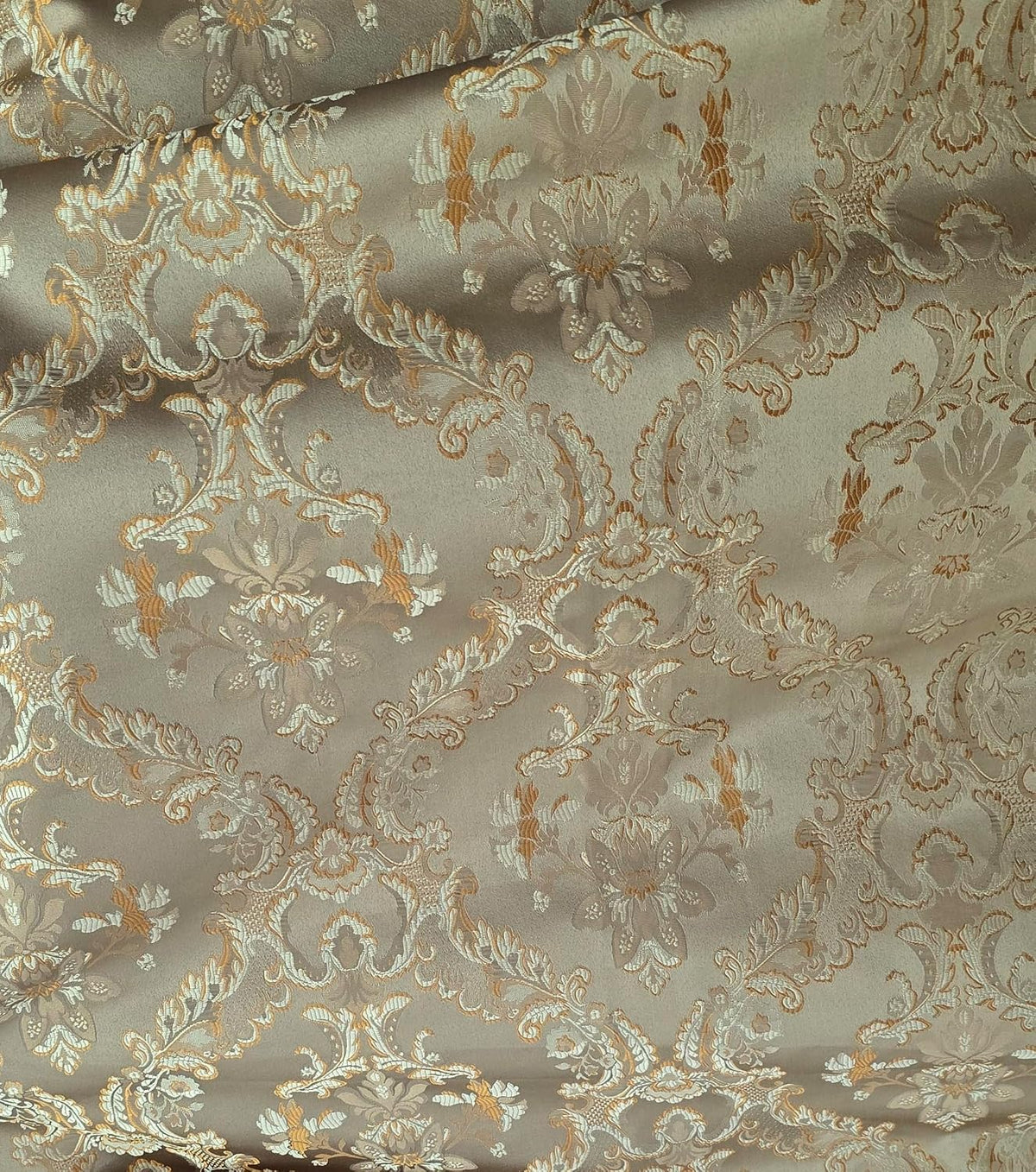 Vintage Damask Upholstery Fabric, Floral Pattern, Traditional