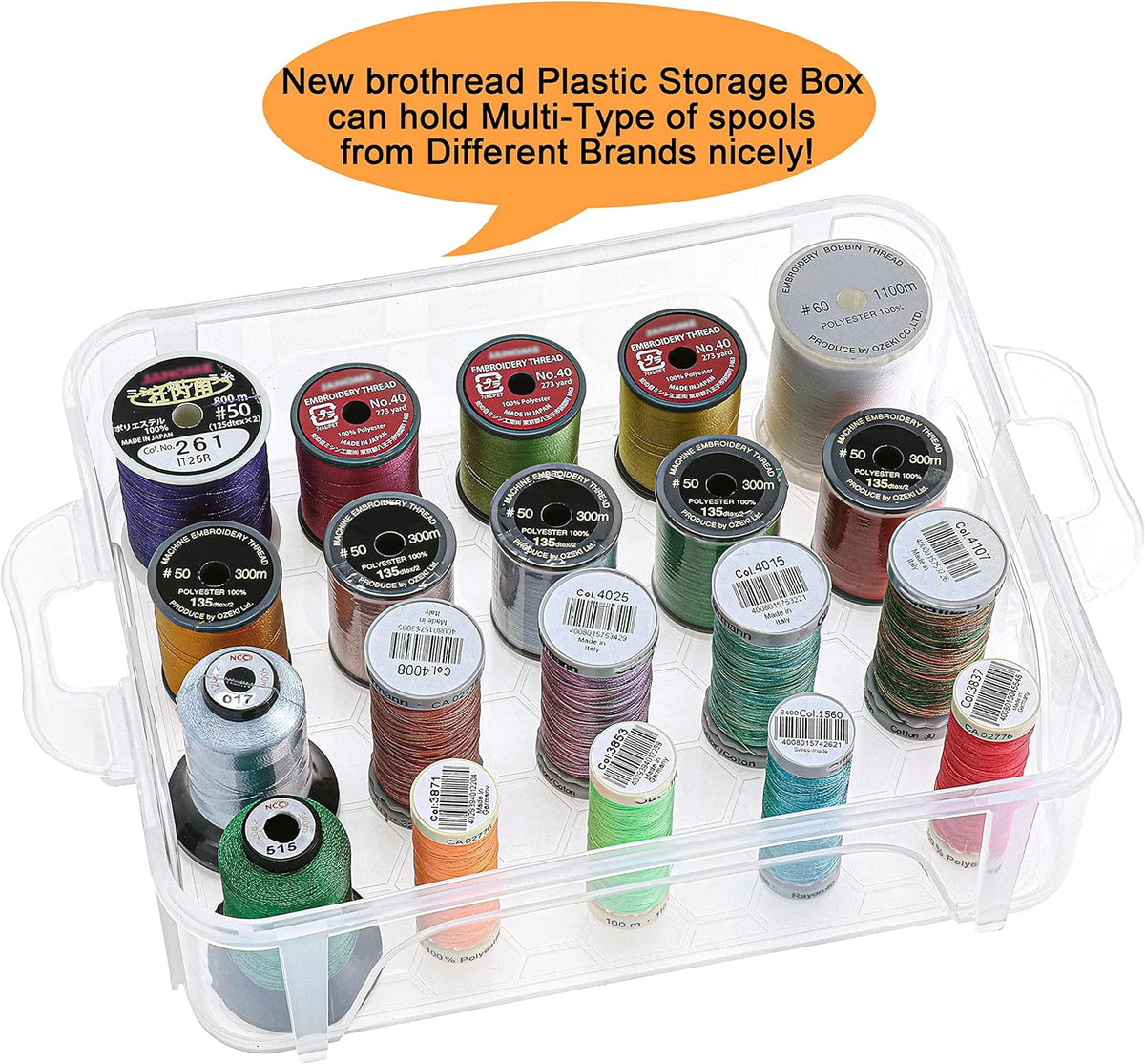 New brothread 1 Layer Stackable Clear Storage Box Organizer