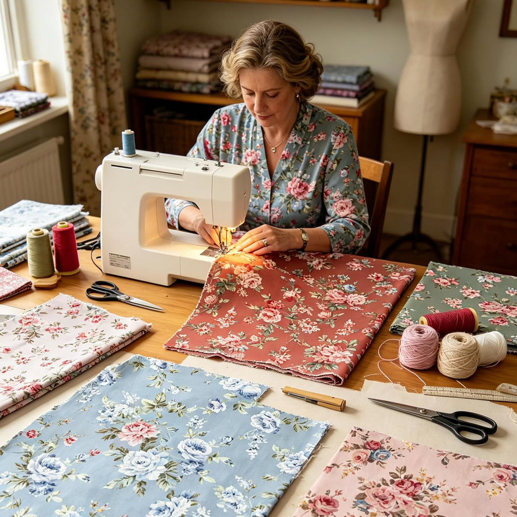 Vintage Floral Fat Quarter Fabric Bundles 18x22 Inches, 6Pcs 100%