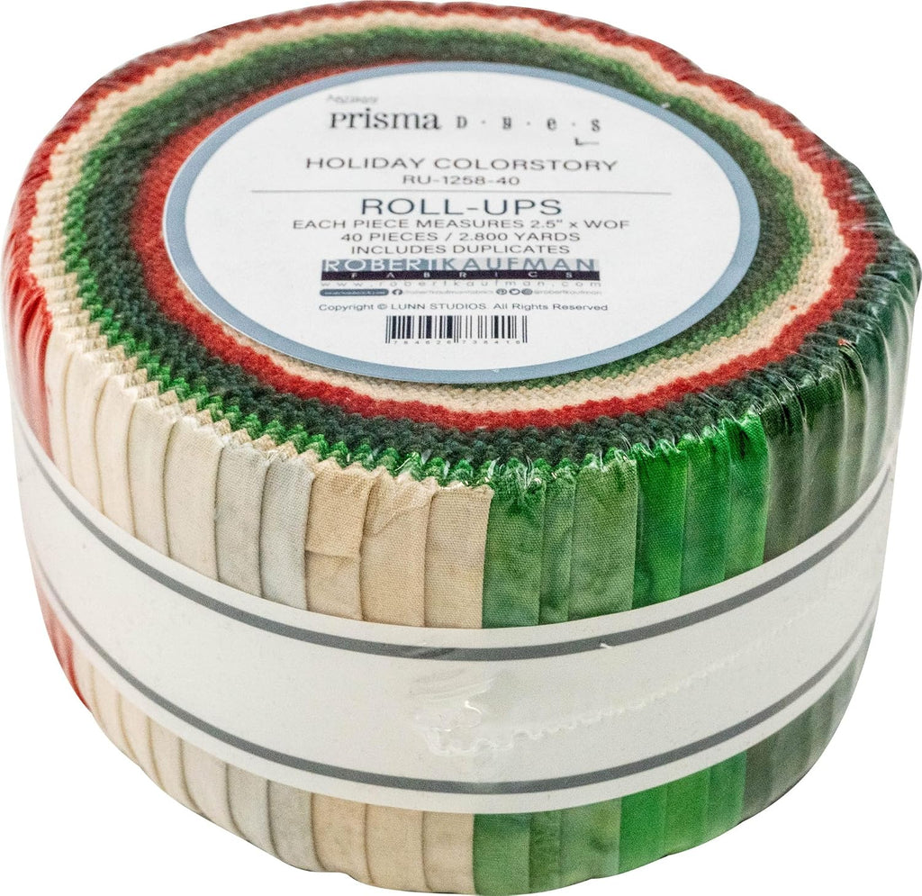 Lunn Studios Artisan Batiks Prisma Dyes Holiday Roll Up 40 2.5-inch