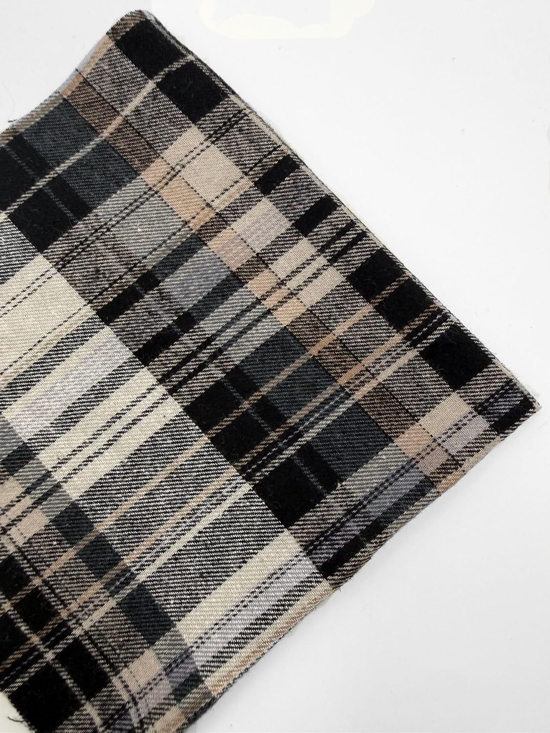 EOVEA 100% Cotton Flannel Fabric by The Yard | Brushed Plaid Tartan