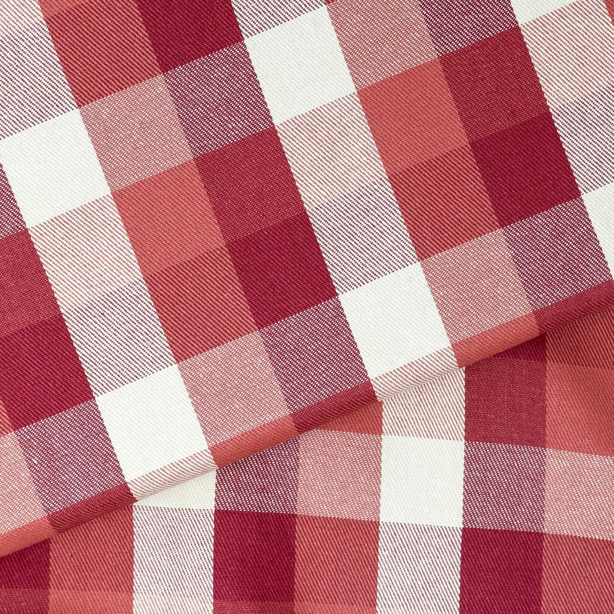 Stitch & Sparkle 100% Cotton Duck 54" Twill Plaid Red Color Sewing