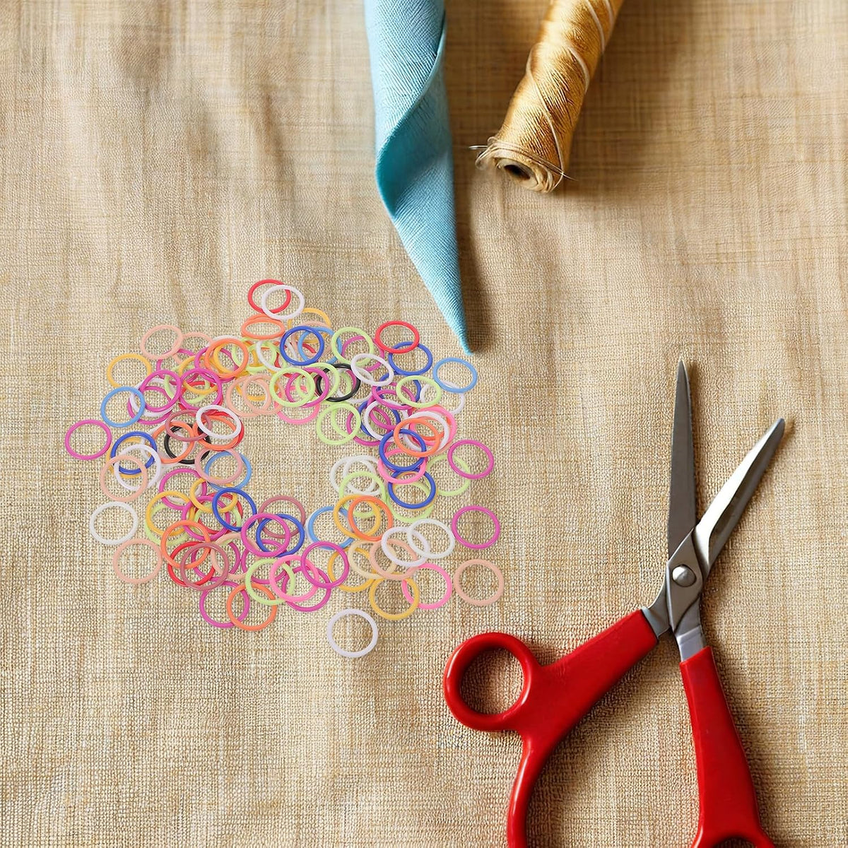 200pcs Metal Stitch Markers, 12mm Multi-Color Rings