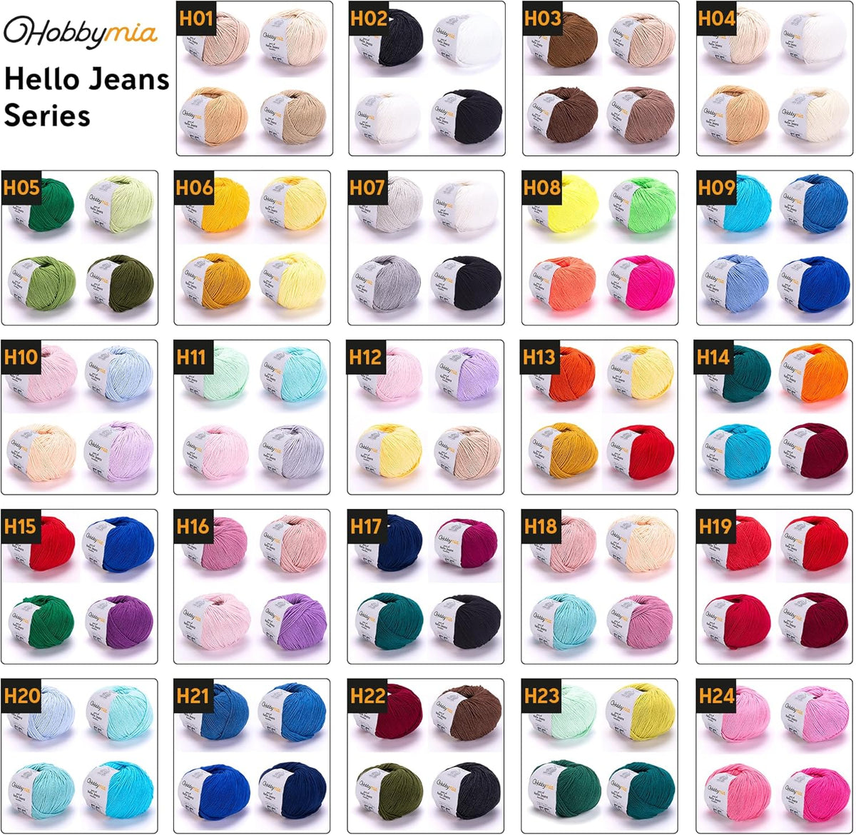 Cotton Yarn Bundle - 4 Multicolor Balls Soft Sport Weight Yarn for