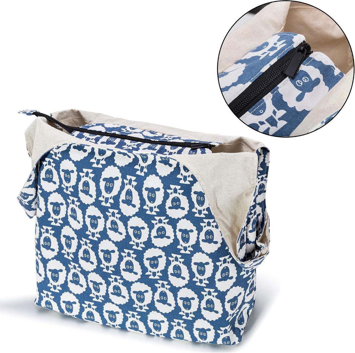 YARWO Crochet Yarn Bag, Knitting Needle Tote Bag for Crochet