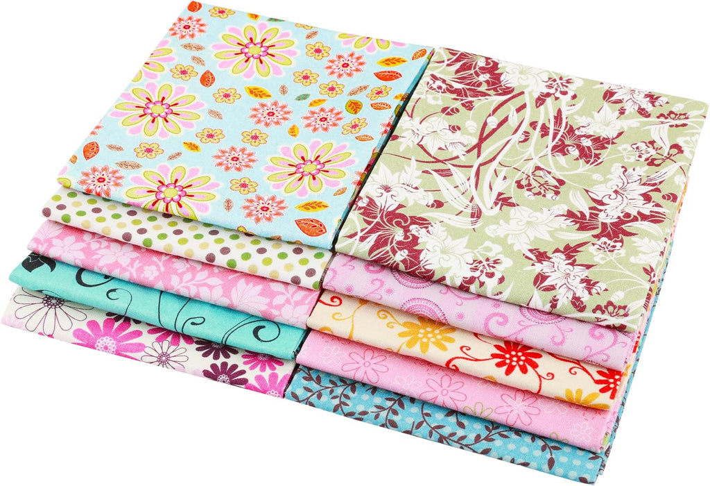 Craftido -25 Options- 100% Cotton Quilting Fabric Bundles 10pcs Fat