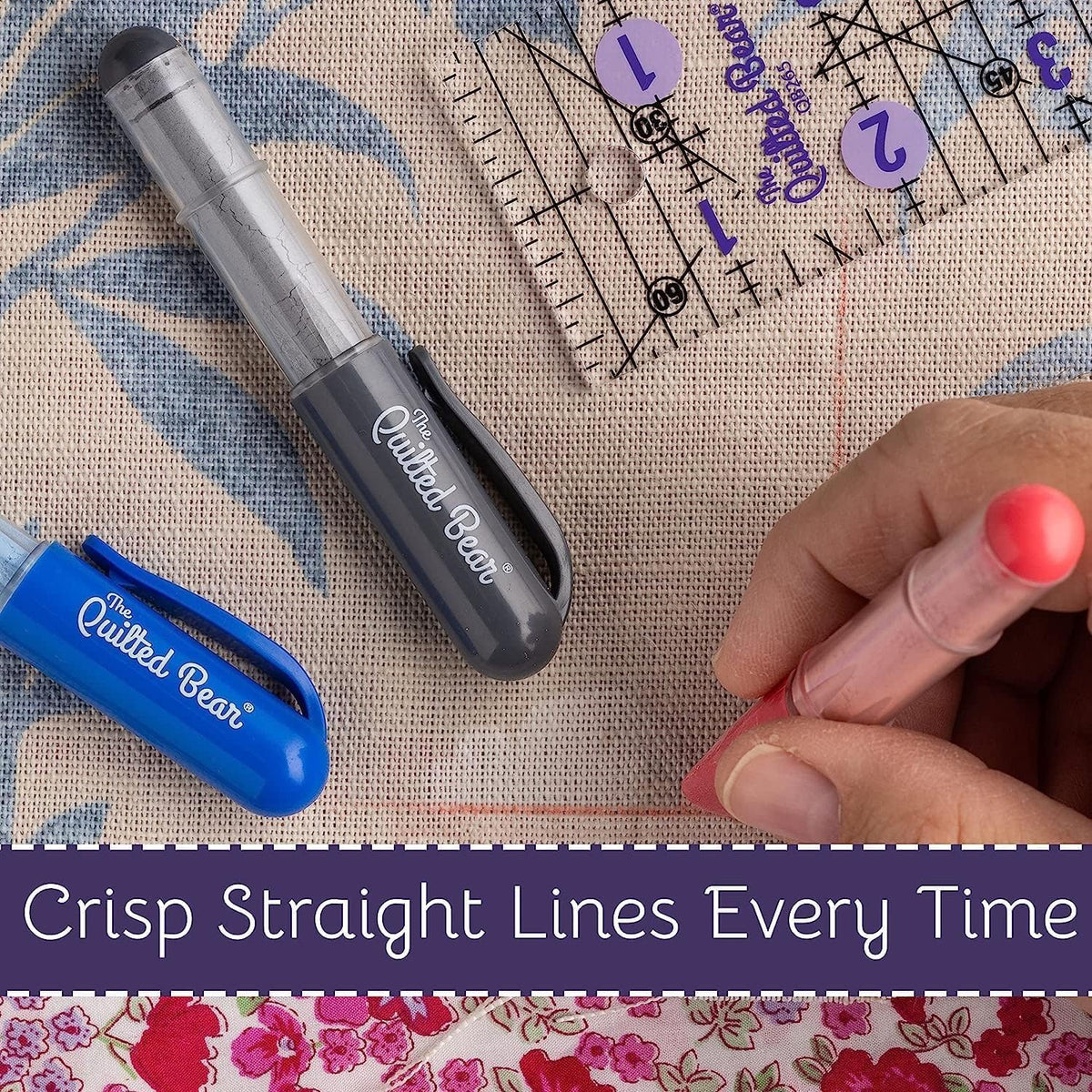 The Quilted Bear Chalk Fabric Marker for Sewing - Pen Style Refillable