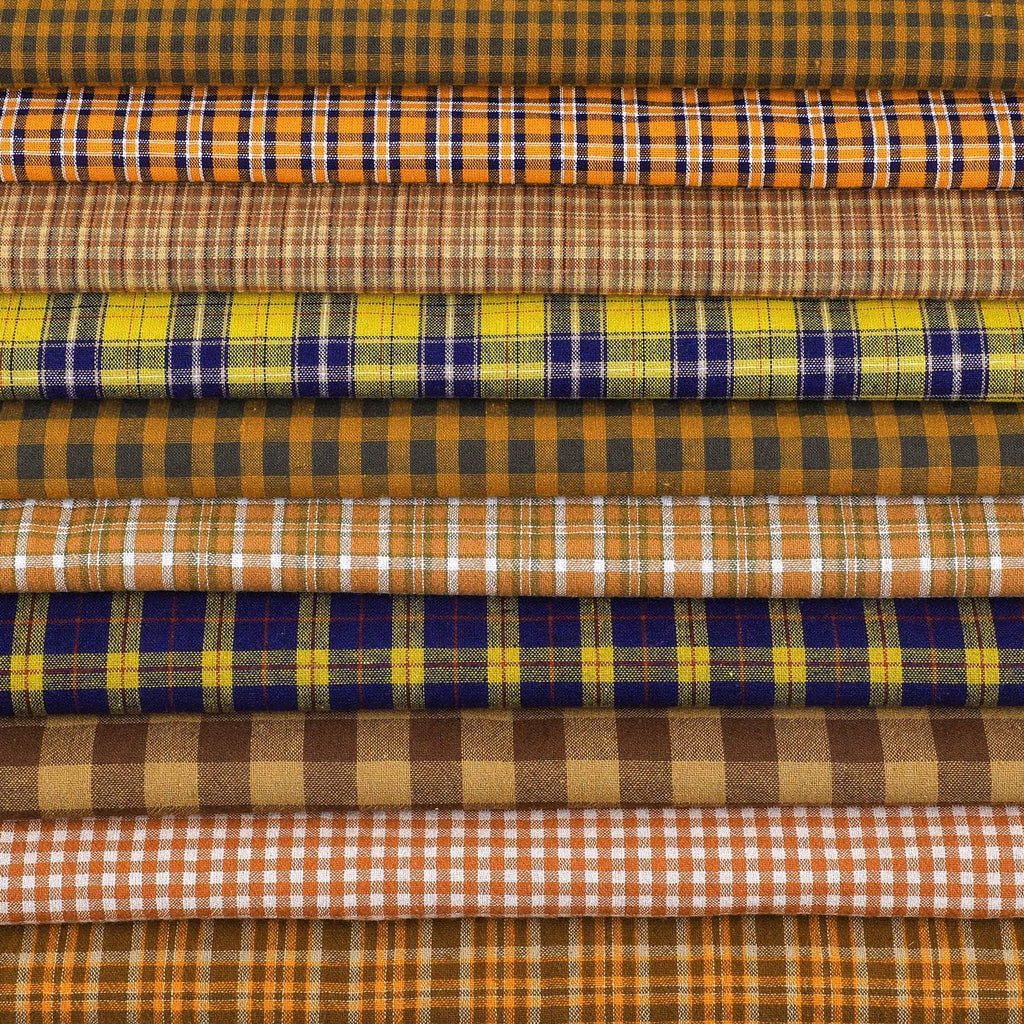 Tatuo 10 Pcs Fall Homespun Plaid Fabric 18 x 22 Inch Precut Squares