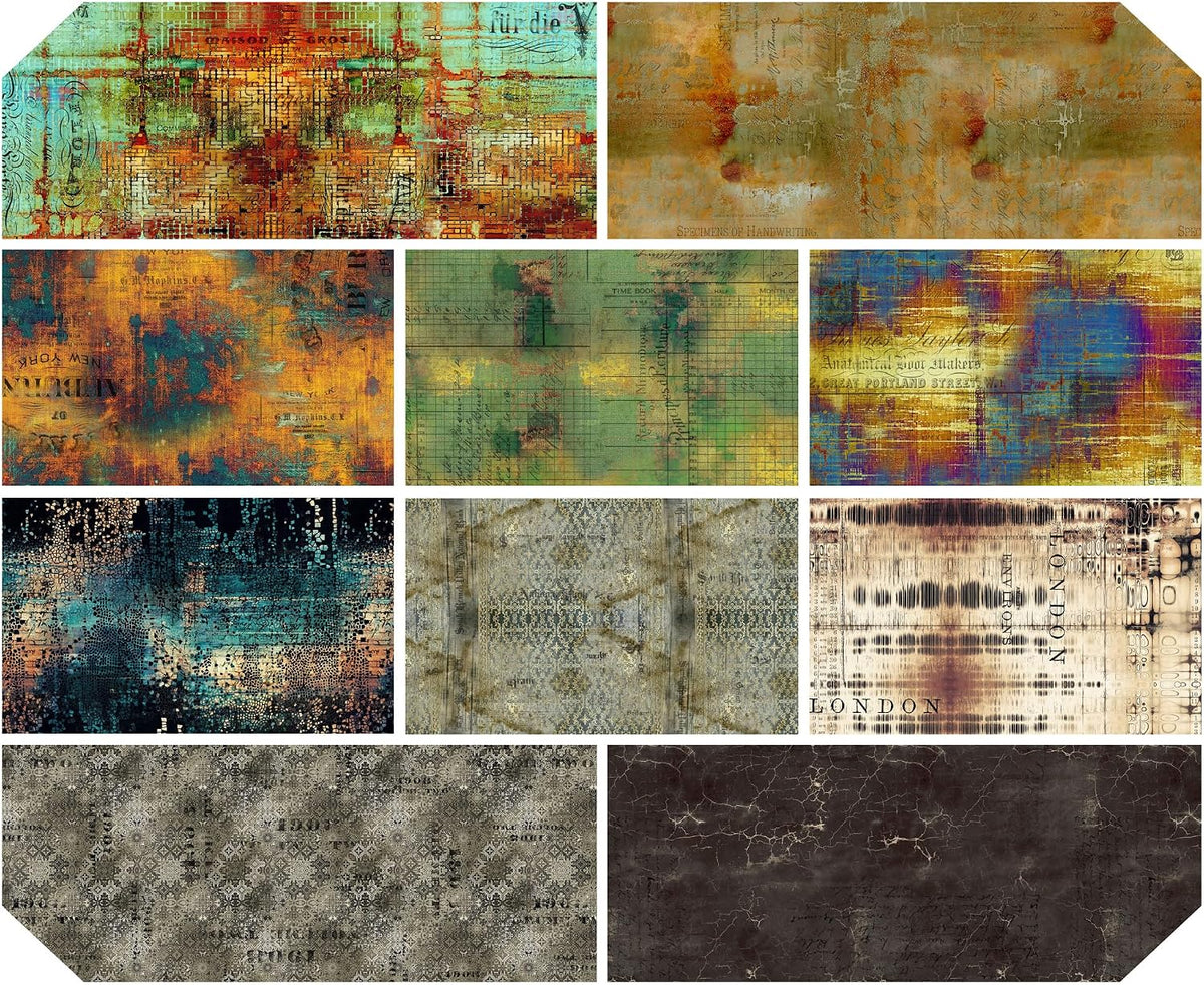 Abandoned Fat Quarter Bundle (10 Pieces) by Tim Holtz Eclectic