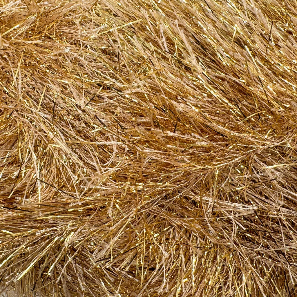 Eyelash Dazzle Yarn, Metallic Sparkle Fun Fur, Gold