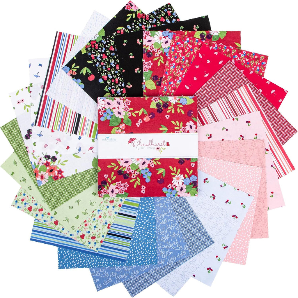 Jill Finley Cloudburst 10" Stacker 42 10-inch Squares Layer Cake Riley