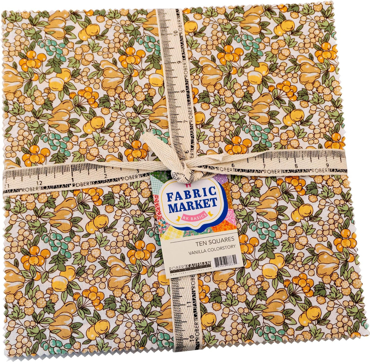 Flowerhouse Fabric Market Vanilla 42 10-inch Squares Layer Cake Robert
