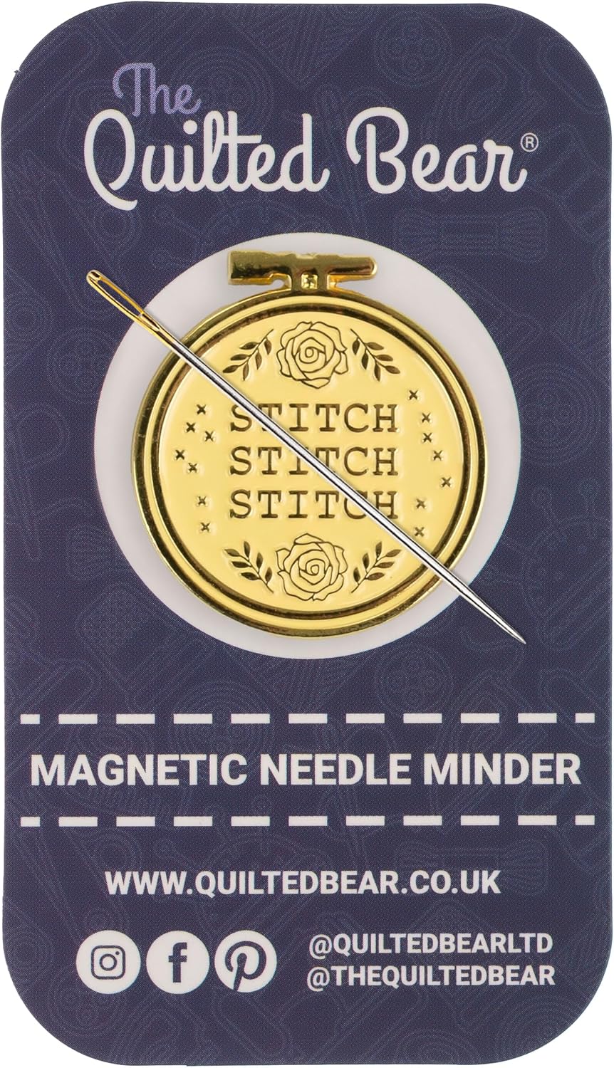 The Quilted Bear Magnetic Needle Minder, Original, Cross Stitch Hoop