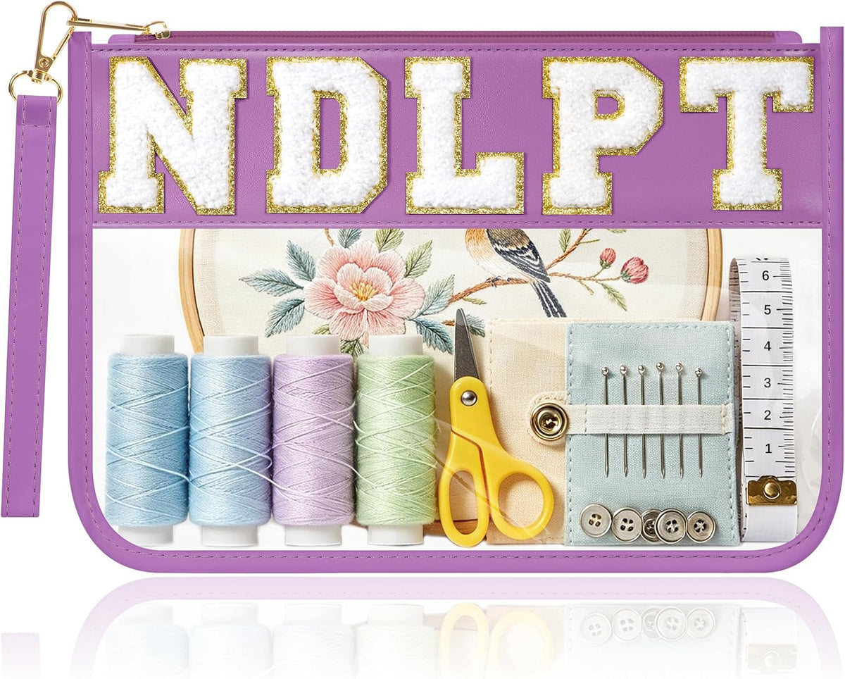 BuyCard Needlepoint Project Bag, NDLPT Clear Zipper Pouch Sewing Gifts