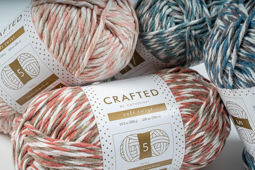 Crafted By Catherine Soft Twist Yarn - 2 Pack (220 Yards Each Skein)