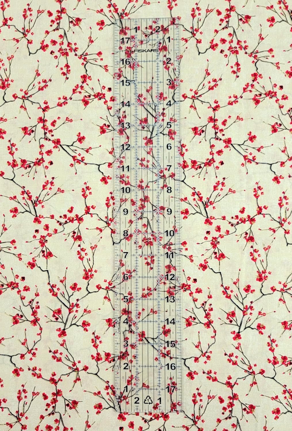 Cotton Lotus Garden Cherry Blossom Gold Metallic Floral Botanical