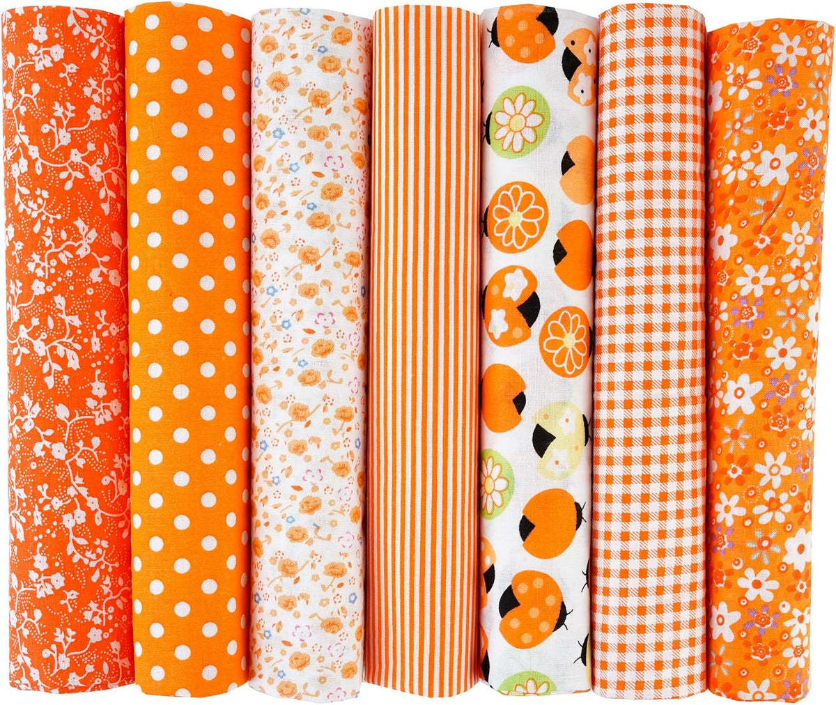 7PCS Flower Cotton Fabric Squares 20" x 20" Fat Quarter Fabric Bundles