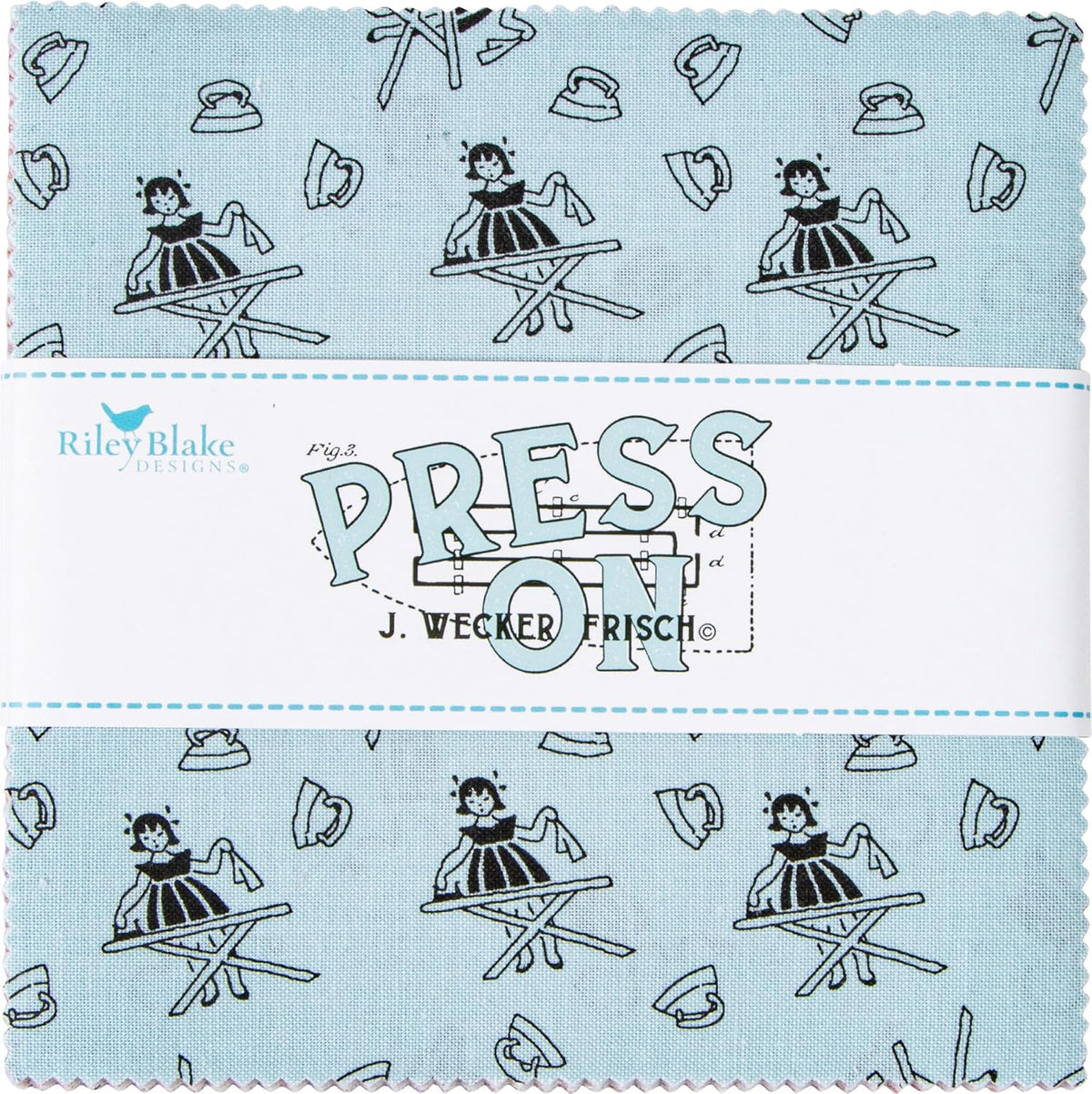 J Wecker Frisch Press On 5" Stacker 42 5-inch Squares Charm Pack Riley