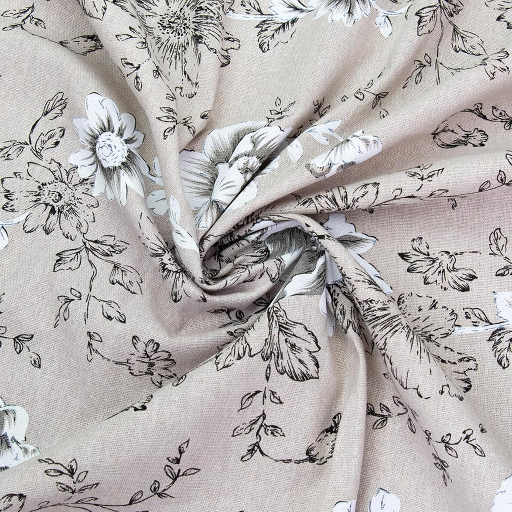 Linen Floral Upholstery Fabric by The Yard,10 Yard 62 Inch Width